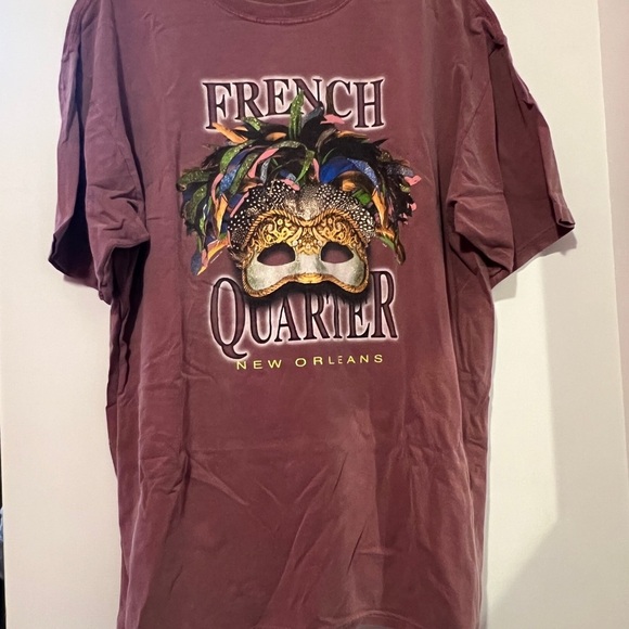 No Brand Tops - Trendy French Quarter New Orleans Maroon T-Shirt Size XL